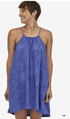 NWT Womens Patagonia June Lake Swing Dress Summer Float Blue Sz Small